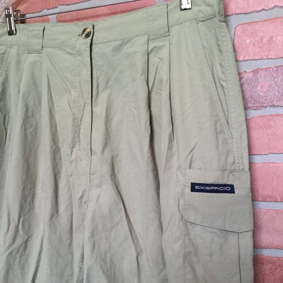 Ex Officio Womens Shorts 16 Nylon Camping Cargo Pockets Pleated Front - Picture 2 of 5